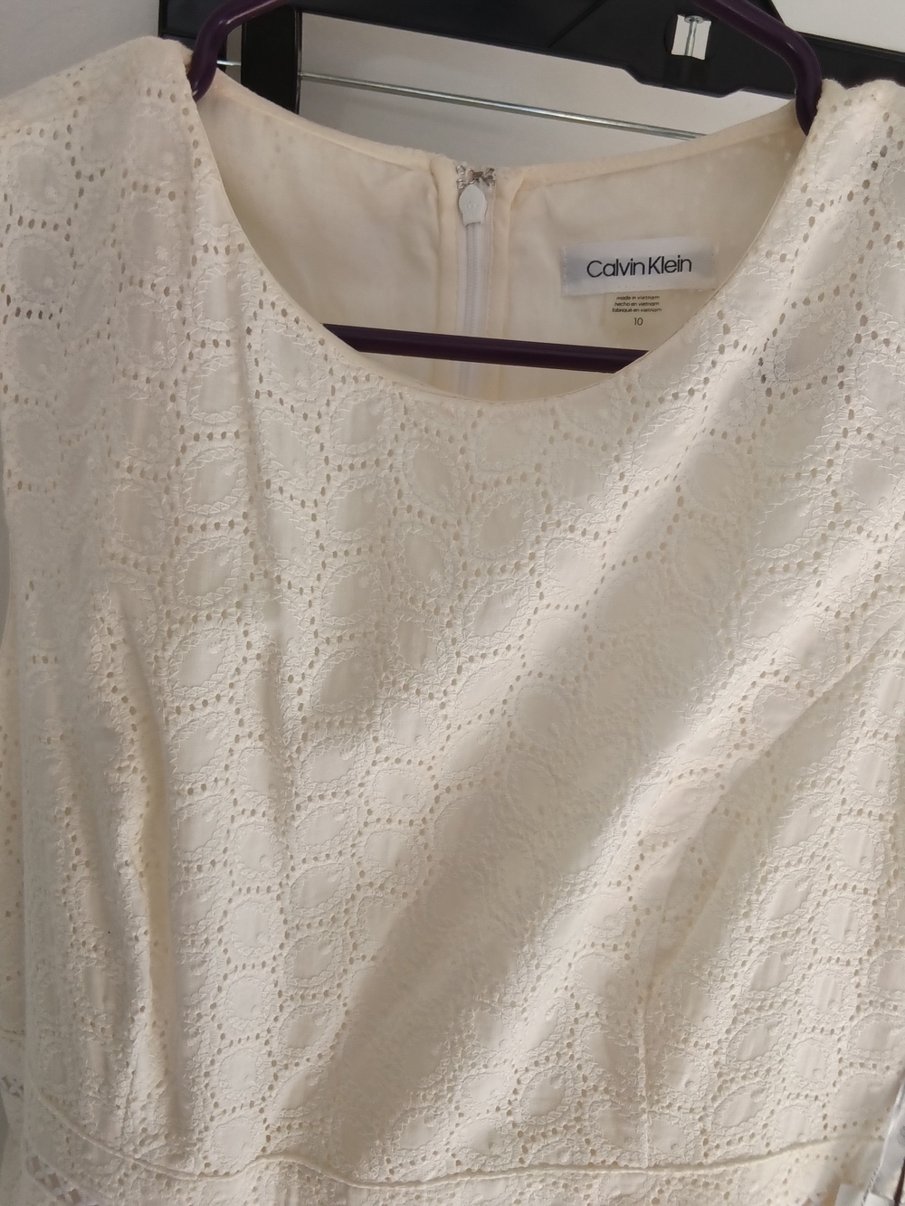 Calvin Klein Cream Lace Sheath Dress